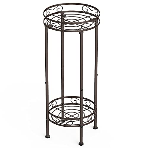 Bomclap Metall Pflanzenständer, 70 x 30 cm Blumenständer Pflanzenständer für den Innenbereich, 2-stufige Hoher Blumentopf Ständer Blumentopfhalter für Drinnen & Draußen, Bronze von Bomclap