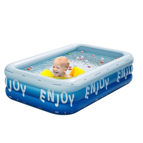 Bomefoi Aufblasbarer Pool | Familien Gartenschwimmbecken Für Erwachsene | Stabile Röhren Accessoires Spielzeug Wasseraktivitäten Für Familie Männer Frauen Sommer Draußen Bräunen Boden von Bomefoi