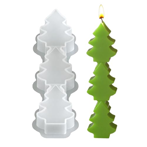 Bomefoi Christmas Harz Formen | 3-Fach Kerzenformen Silikon - Bastelbedarf Für Schokolade Plätzchen Süßigkeiten Backen Ton Seife Epoxy Gips Party Deko Weihnachtsschmuck von Bomefoi