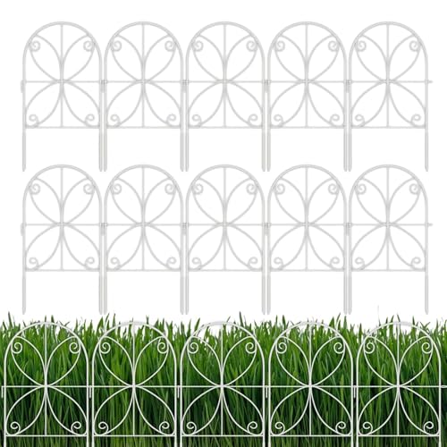 Bomefoi GartenTierbarriere - 10 Stück Rostfreier Metall-als Beetumrandung - Wetterfester Sichtschutzmit Wildschutz als Stabile Garteneinfassung für Gartenabtrennung und Grundstücksbegrenzung von Bomefoi