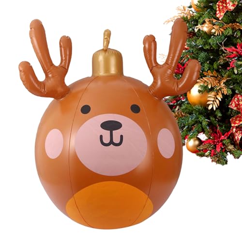 Bomefoi Große Aufblasbare Weihnachtskugeln | 58 cm Aufblasbare Weihnachtsdekoration Für Feiertage - Party Deko Außendekor Für Innen Rasen Weg Terrasse Garten Vordertür von Bomefoi