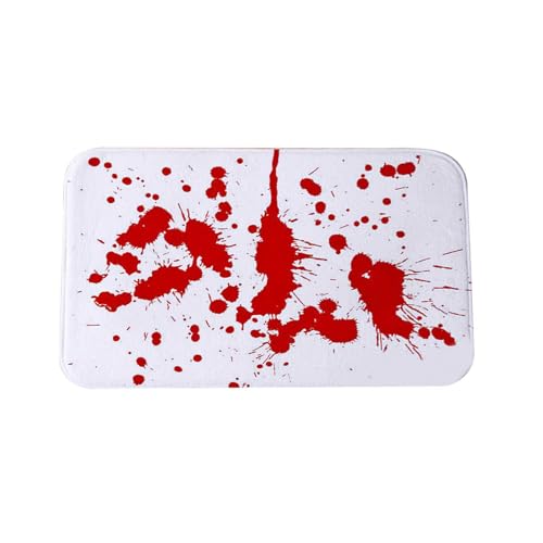 Bomefoi Halloween-Badezimmermatte - Rote Blut-Fußabdruck-Bodenmatte | Rutschfester Teppich, Halloween-, Partyzubehör, Türteppich, Schlafzimmerteppich, Haustür- Bomefoi Halloween-Badezimmermatte - Rote Blut-Fußabdruck-Bodenmatte | Rutschfester Teppich, Halloween-, Partyzubehör, Türteppich, Schlafzimmerteppich, Haustür- von Bomefoi