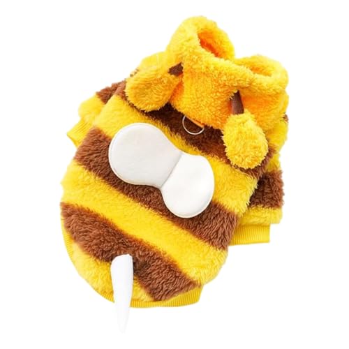 Bomefoi Hundepullover - Biene Kalte Jahreszeit Mantel - Warme Kleidung Sweater Kostüm für Yorkie Chihuahua Katze Junge Mädchen Herbst Winter Halloween Weihnachten von Bomefoi