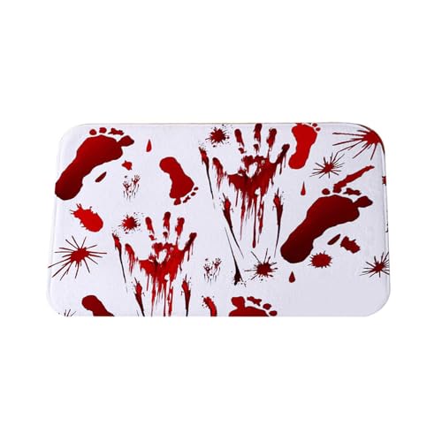 Bomefoi Küche Bodenmatte Halloween,Halloween Badematte Fußabdruck - Badteppich mit Horror-Halloween-Thema, saugfähige Fußmatte, Schlafzimmer, Küche, Heimdekoration Bomefoi Küche Bodenmatte Halloween,Halloween Badematte Fußabdruck - Badteppich mit Horror-Halloween-Thema, saugfähige Fußmatte, Schlafzimmer, Küche, Heimdekoration von Bomefoi