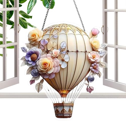 Bomefoi Laterne in Form eines Heißluftballons – Ballon aus satiniertem Acryl mit buntem Effekt | Attraktive Dekoration für den Außenbereich im Garten und von Bomefoi