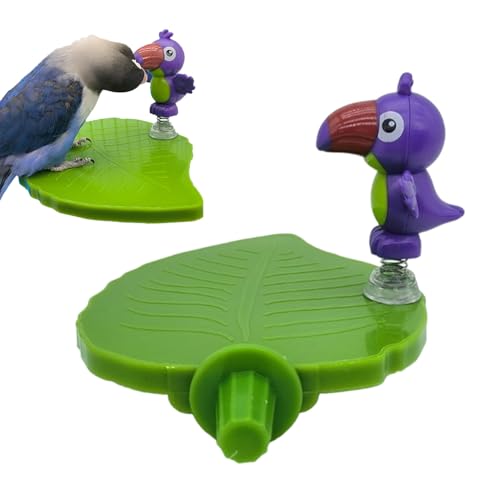 Bomefoi Sittich Spielzeug Ständer | Blattförmiges Vogel Spielplatz Ständer Tablett - Interaktives Vogelspielzeug Für Zuhause Wohnzimmer Garten Schlafzimmer Deko von Bomefoi
