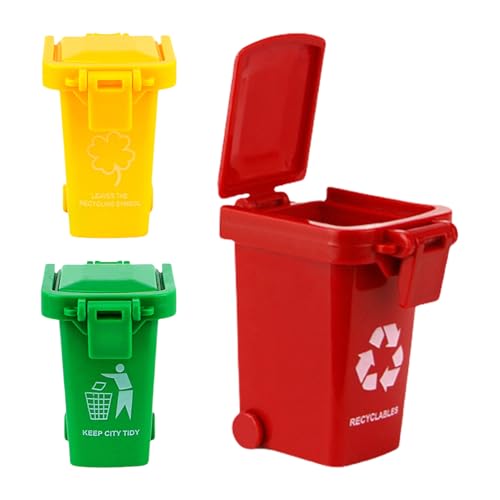 Bomefoi Trash Pack Spielzeug | Mülleimer Stiftehalter Mit Deckel Und Rädern | Aufbewahrung Mobiler Abfallbehälter Für Schreibtisch Büro Klassenzimmer | Kindergeburtstag Tisch von Bomefoi
