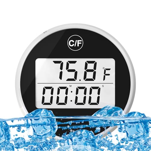 Bomefoi Wasserthermometer Für Eisbäder,Doppelskala Schwimmende Pool Thermometer Anzeige - Präzises Werkzeug für Dusche Wanne Schwimmbad Garten Badezimmer Haus Draußen von Bomefoi