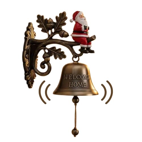 Bomefoi Weihnachtsglocken Zur Dekoration | Weihnachtliches Willkommensglocke | Vintage Garten Hof Deko Türklingel Für Hausflur Küche Innen Außen von Bomefoi