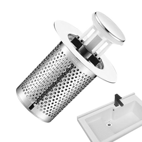 Badewannen-Abflusssieb | Pop-Up-Waschbecken-Wasserstopfen-Abfluss | Edelstahl-Filtersieb Für Badezimmer-Waschbecken | Badezimmer-Waschbecken-Abflusssieb - Anti-Verstopfungs-Abflussfilter von BommFu
