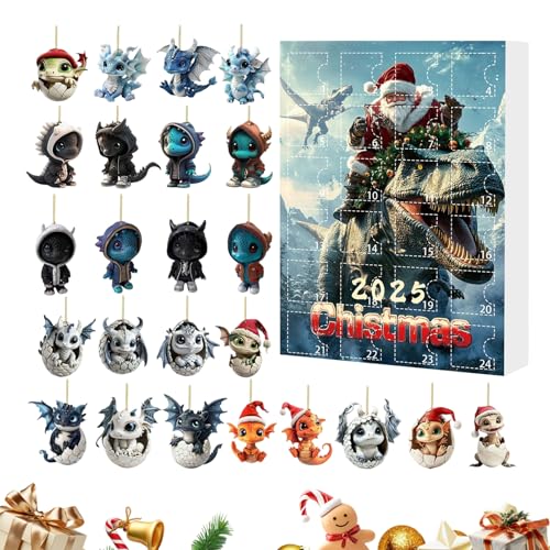 BommFu 2025 Weihnachts-Countdown-Kalender | 24-Tägiger Weihnachtscountdown Kalender | Niedliches 2D-Sammelstück | Saisonales Andenken Für Kaminsims, Baum, Fenster, Rucksack von BommFu