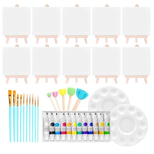 BommFu Acrylmalerei Sets | 10-teiliges Kunstmalerei Leinwand Zubehör Paket,Tragbarer Waschbarer Zeichenbedarf für Künstler Erwachsene Mädchen Basteln Unterricht Zuhause und Draußen BommFu Acrylmalerei Sets | 10-teiliges Kunstmalerei Leinwand Zubehör Paket,Tragbarer Waschbarer Zeichenbedarf für Künstler Erwachsene Mädchen Basteln Unterricht Zuhause und Draußen von BommFu