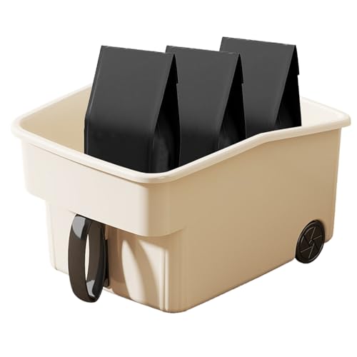 BommFu Aufbewahrungsbox Mit Griff - Schubladenbox Mit Hohen Seiten Für Regale - Großes Fassungsvermögen Aufbewahrungsbox Für Wohnung Spüle Kühlschrank Gewürze Büro Schlafzimmer Kleidung von BommFu