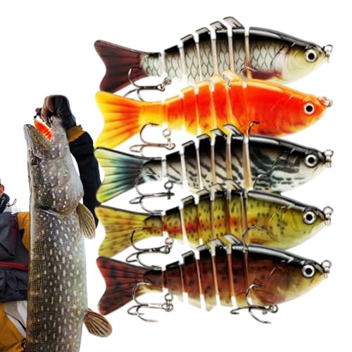 BommFu Bass Köder,3D Köder Für Barsch Und Forelle | Realistisches Roboterschwimmköder Design Mit Schwimmaktion Für Crappie Wels Salzwasserforelle von BommFu