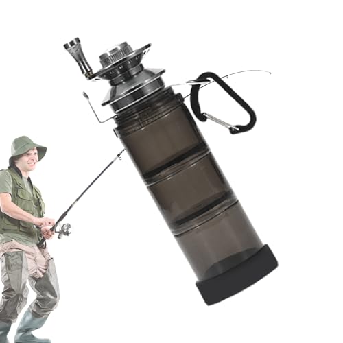 BommFu Fishing Köder Aufbewahrung - Köderbox Für Angler - Dreischichtige Trennwände tragbarer wasserdichter Koffer mit Flaschenzubehör für Outdoor Kajak Camping Wandern Kinder Boot Salzwasser von BommFu