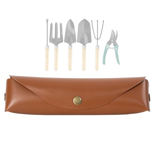 BommFu Gartenwerkzeugtasche, Gartenwerkzeug Organizer | wasserdichte Gartenwerkzeugbeutel Organisator | Faltbare künstliche Ledertasche Handy Accessoires Halter für Pinzetten, Schere von BommFu