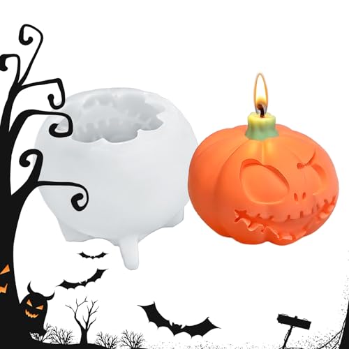 BommFu Halloween Kerzenformen,Gips Silikon Form | Leicht Entnehmbare Grusel Bastelform Für Epoxidharz Gips Halloween Deko Seifenherstellung Handwerksprojekte von BommFu