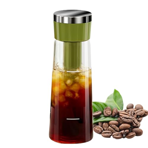 BommFu Kaltbrühkanne - Press-Version Cold Brew Flasche - Multifunktionale Karaffe Mit Weitem Einfüllstutzen Für Picknick, Camping, Café & Unterwegs von BommFu