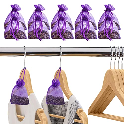 Lavendelsäckchen | Mottenschutz Für Kleiderschrank | 10 Stück Raumduftbeutel | Echter Lavendel Getrocknet | Duft Für Kleiderschrank | Auto Duft Und Raumduft - Schrank Duft von BommFu