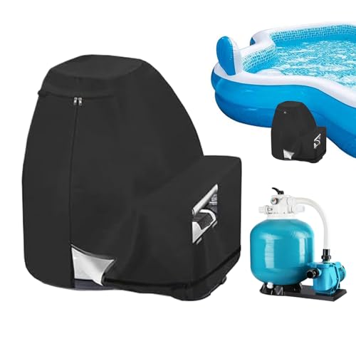 BommFu Sandfilter Pumpenabdeckung - wasserdichte Pool Filterabdeckung Für Garten | UV-Beständiger Schutz Atmungsaktiver Gehäuseschutz Für Außengeräte Im Garten Schwimmbadbereich von BommFu