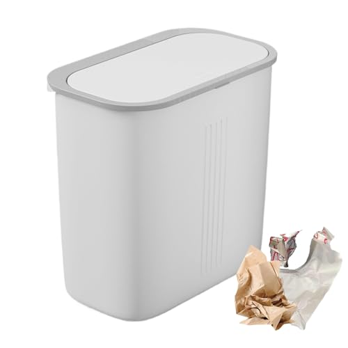 BommFu Schmaler Mülleimer,Papiermülleimer Mit Drucköffnung | Berührungsloser Deckel Behälter Mit Geruchsblockierung Für Küche Waschbecken Badezimmer Nachttisch Wäscheraum von BommFu