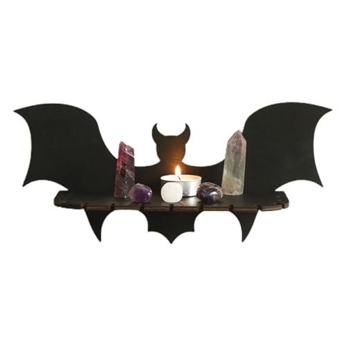 BommFu Schwebendes, Gothic,Ästhetischer Kristallständer für Fledermäuse aus Holz - Gotisches, gruselige Heimation, Badezimmere für Schlafzimmer und Wohnzimmer von BommFu