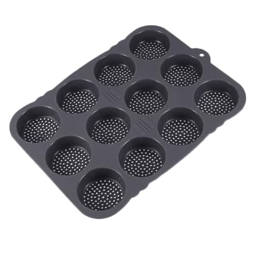 BommFu Silikon-, Brötchenformen zum Backen, Hamburger-Kastenform mit 12 Mulden, Einfach zu lösende Brötchenform für Eier, Hamburger, Brötchen, Muffins BommFu Silikon-, Brötchenformen zum Backen, Hamburger-Kastenform mit 12 Mulden, Einfach zu lösende Brötchenform für Eier, Hamburger, Brötchen, Muffins von BommFu