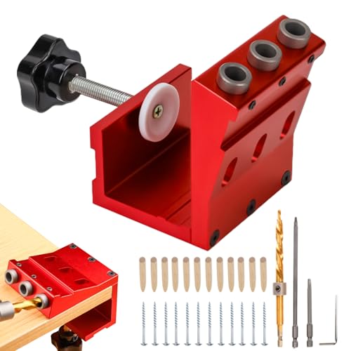 BommFu Taschenloch-Bohrschablone Set | Bohrführungsschablone - Adjustable With Step Bit Carpentry Locator Woodworking Tools For Tight Spaces Furniture Projects Workshop Home Improvement Cabinet BommFu Taschenloch-Bohrschablone Set | Bohrführungsschablone - Adjustable With Step Bit Carpentry Locator Woodworking Tools For Tight Spaces Furniture Projects Workshop Home Improvement Cabinet von BommFu