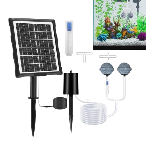 BommFu Teichbelüfter für Außenbereich | Solarbetriebener Sauerstoffgenerator für Aquarien - 3 Arbeitsmodi Teich Sauerstoffbelüfter mit Schlauch und Ausströmerstein für Außenbereich BommFu Teichbelüfter für Außenbereich | Solarbetriebener Sauerstoffgenerator für Aquarien - 3 Arbeitsmodi Teich Sauerstoffbelüfter mit Schlauch und Ausströmerstein für Außenbereich von BommFu