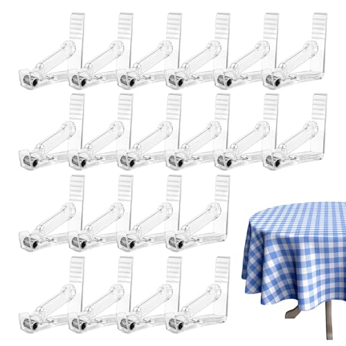 BommFu Tischdecken Halter Clips | 20 Stück Tischdecken Clips für Outdoor Tische - Robuste Halter Für Camping Outdoor Indoor Geburtstag Weihnachten Familienfeier Hochzeit Restaurant von BommFu