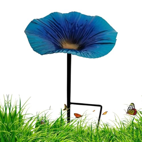 BommFu Vogelbad,Garten Vogelbad Fütterung Mit Metallstab | Blumenförmige wasserdichte dekorative ästhetische Gartendekoration Futterstation für Garten Terrasse und BommFu Vogelbad,Garten Vogelbad Fütterung Mit Metallstab | Blumenförmige wasserdichte dekorative ästhetische Gartendekoration Futterstation für Garten Terrasse und von BommFu