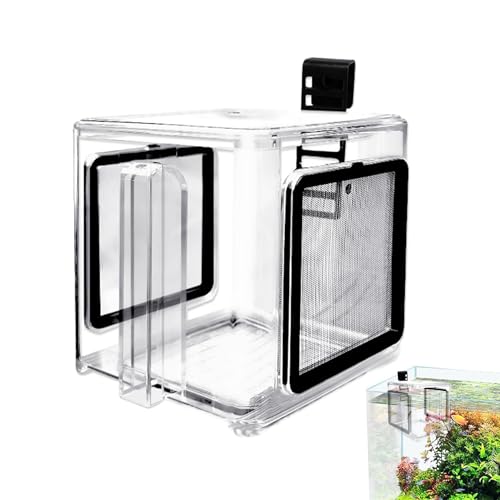 BommFu Zuchtbox Für Aquarium - Acryl-Isolationsbox für Aquarien | Acryl Trennwand Mit Zubehör Für Aufzucht Von Salzwassergarnelen, Guppys & Süßwasserfischen von BommFu
