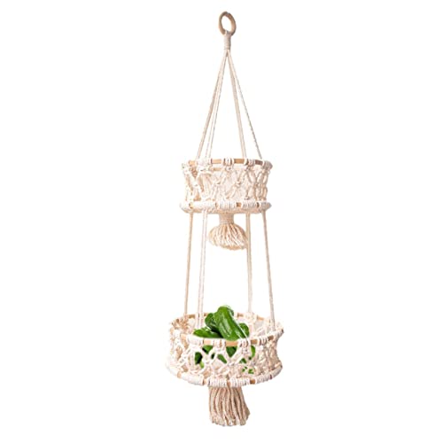 Makramee Blumenampel Pflanzenhänger | Innen Wandbehang Pflanzkorb Blumentopf Halter | Boho Home Decor Wandbehang Pflanzer Korb - Blumentopf Halter Home Decor Geschenkbox von BommFu