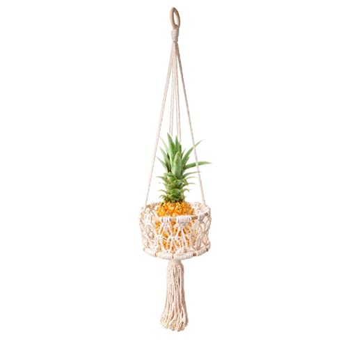 Makramee Blumenampel Pflanzenhänger | Innen Wandbehang Pflanzkorb Blumentopf Halter | Boho Home Decor Wandbehang Pflanzer Korb - Blumentopf Halter Home Decor Geschenkbox von BommFu