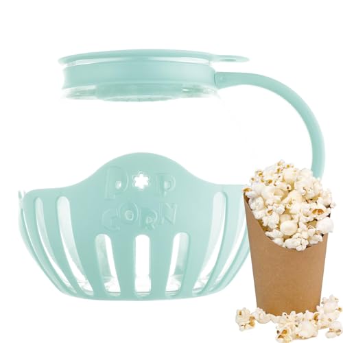 Mikrowellen Popcorn-Maschine | Topf Mikrowellen Luft Popcorn Snack | Popcorn-Maschine Popcorn Maker | Glas Ohne BPA Spülmaschinenfest | 3 In 1 Silikondeckel - Gesunde Popcorn Hochtemperaturbeständig von BommFu