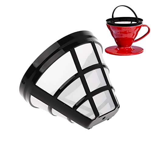 BommFu Permanenter Kaffeefilter | Kaffeefilter Wiederverwendbar | Dauerfilter Kaffee Größe 4 - Waschbar Dauerkaffeefilter Mit Griff Für Meiste Kaffeemaschine von BommFu