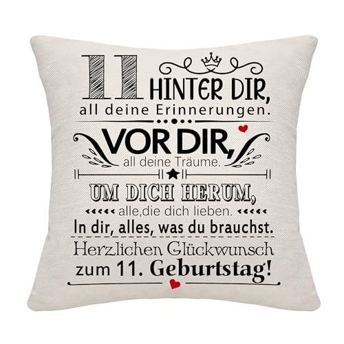 11 Jahre alt Mädchen Jungen Geburtstag Geschenk Hinter dir all deine Erinnerungen Inspirierende Geschenk 11. Geburtstag Geschenk Kissenbezug für Tochter Sohn Schwester Enkelin Enkel Freunde (11) von Bommex