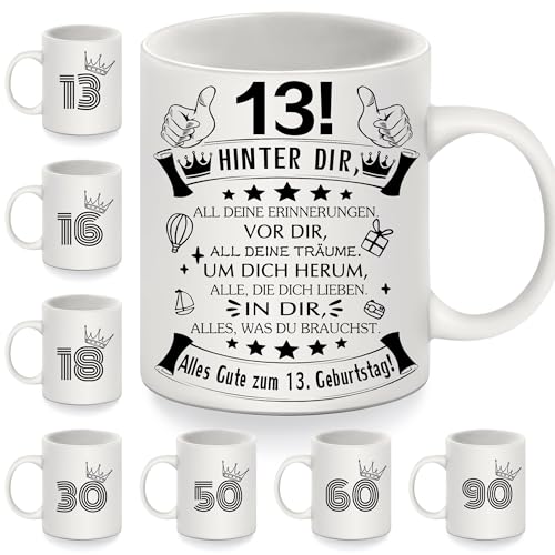 13. Geburtstag Geschenk Becher für 13 Jahre alt Mädchen Jungen 13. Geburtstag Kaffeetassen für Tochter Sohn Schwester Enkelin Enkel Freunde inspirierendes Geschenk zum Geburtstag (13-a) von Bommex