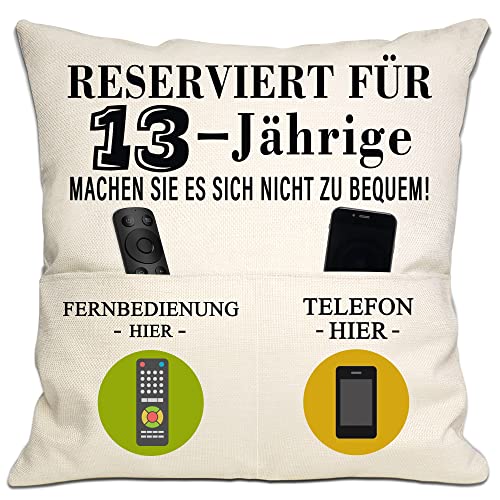 13. Geburtstag Geschenk Tasche Kissenbezug für 13 Jahre alt Mädchen Jungen Geburtstag Dekorationen Happy 13th Birthday Kissenbezug Tochter Sohn Enkelin Enkel Geburtstag Geschenk (13. Geburtstag) von Bommex