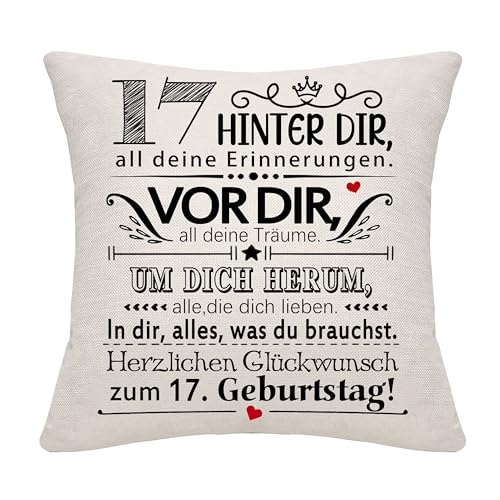 17 Jahre alt Mädchen Jungen Geburtstag Geschenk Hinter dir all deine Erinnerungen Inspirierende Geschenk 17. Geburtstag Geschenk Kissenbezug für Tochter Sohn Schwester Enkelin Enkel Freunde(17) von Bommex