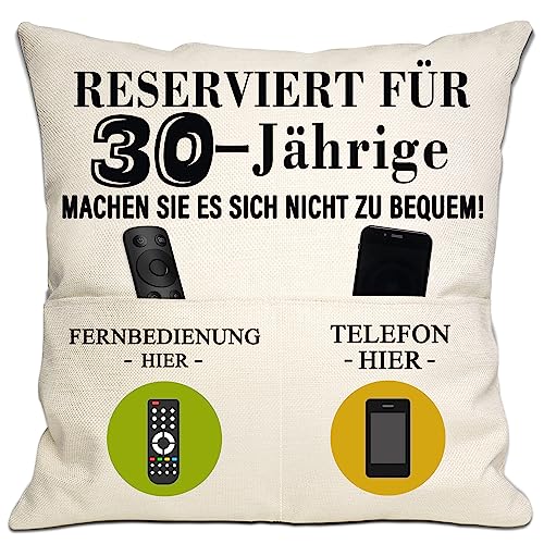 30. Geburtstag Geschenk Tasche Kissenbezug für 30 Jahre alt Frauen Männer Freund Freundin Ehefrau Ehemann Freunde Kollegen Tochter Sohn Schwester Bruder Cousin 30.(30. Geburtstag) von Bommex