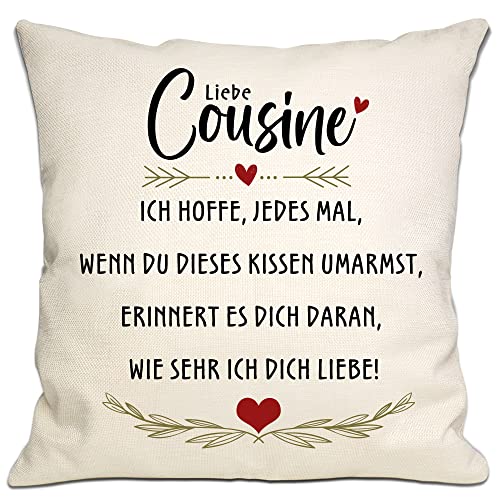 Bommex Cousine Geschenk Ich hoffe, jedes Mal, wenn Sie umarmen Dieses Kissen es erinnert Sie daran, wie viel ich Liebe Sie Kissenbezug Cousine Geburtstag (Cousine) von Bommex