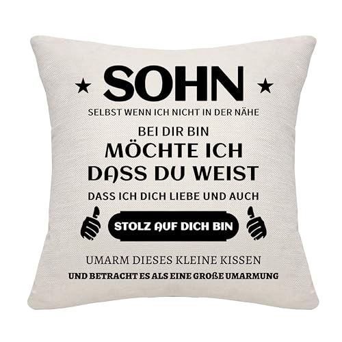 Bommex Erinnerung Geschenk für Sohn von Mama Papa Geschenk für Sohn Kissenbezug für Sohn Geburtstag Geschenk Graduierung Geschenk Separate Geschenke (Sohn) von Bommex