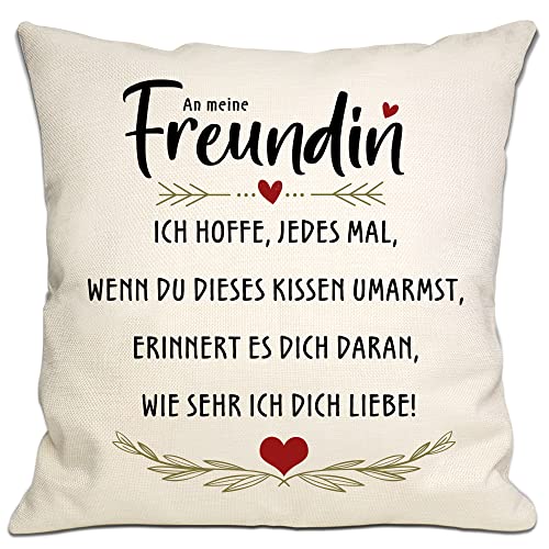 Bommex Freundin Geschenk Ich hoffe, jedes Mal, wenn Sie umarmen Dieses Kissen es erinnert Sie daran, wie viel ich Liebe Dich Kissenbezug für Freundin Geburtstag Valentinstag (Freundin) von Bommex