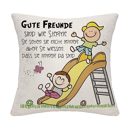 Bommex Freundschaft Geschenk Kissenbezug für Freunde Gute Freunde Kissenbezug für Frauen Männer Mädchen Jungen Geburtstag Geschenk Weihnachten Geschenk(Gute Freunde) von Bommex