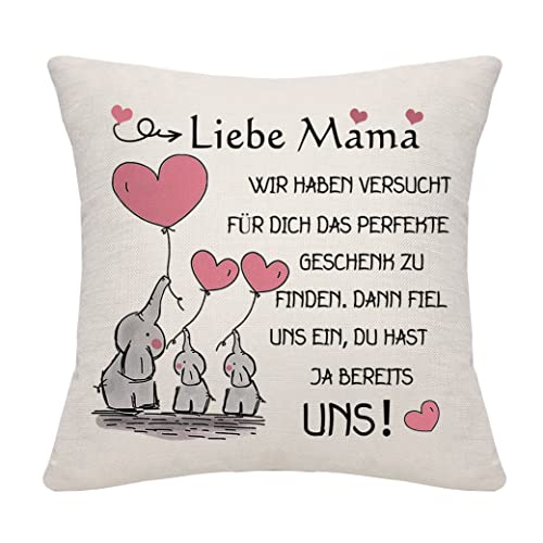 Bommex Geschenk für unsere Mutter Kissenbezug für unsere Mutter Geschenk für Mutter von Tochter Sohn Mama Kissenbezug von Kindern Mama Geburtstagsgeschenk (unsere Mama) von Bommex
