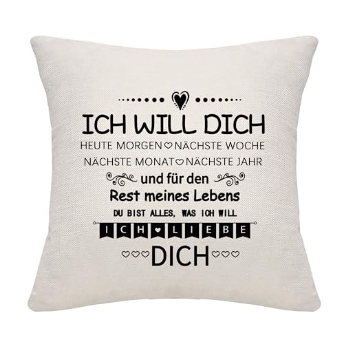 Bommex Liebe Dich Kissenbezug für Freund Freund Frau Ehemann Geschenk für sie ihn Geburtstag Geschenk Weihnachten Geschenk (Stil-2) von Bommex