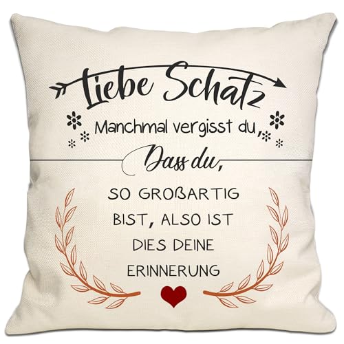 Bommex Manchmal vergisst du DASS du so großartig bist Also ist Dies Deine Erinnerung Liebe Schatz Freundin Ehefrau Kissenbezug für Liebe Schatz Geburtstag Valentinstag (Liebe Schatz-2) von Bommex