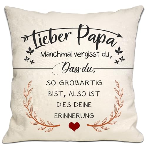 Bommex Manchmal vergisst du DASS du so großartig bist Also ist Dies Deine Erinnerung Lieber Papa Kissenbezug für Vater von Tochter Sohn Geburtstag Vatertag Erinnerung für Papa(Papa-2) von Bommex