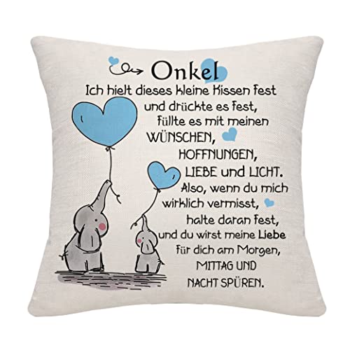 Bommex Onkel Geschenk Kissenbezug für Onkel Geschenk für Onkel von Nichte Neffe Onkel Kissenbezug Onkel Goodbye Geschenk Geburtstagsgeschenk (Onkel) von Bommex